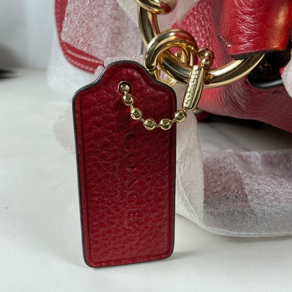 Coach Pennie Vibrant Red Leather Hobo Hand Shoulder Large Bag NWT - Picture 8 of 14